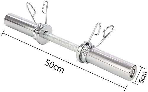 Chase Fitness Olympic 2" Dumbbell Bars Plate Loaded Chrome Handles with 4 Spring Clips, Adjustable Weights - Image 4