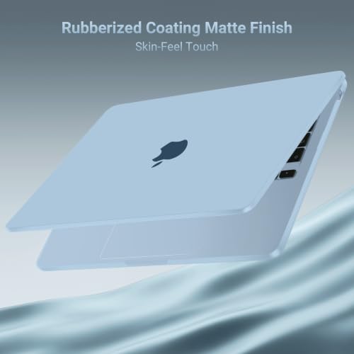 Carcasa MacBook Air 13 M3 M4 azul celeste con protector 5