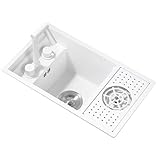 ✔【Utilizzo versatile】Questo lavello in acciaio inossidabile è adatto a cucine, bar, angoli caffè o camper, aggiungendo funzionalità e stile a qualsiasi ambiente.