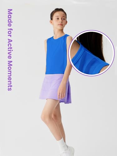 WELAKEN Girls' Athletic Tank Top – Mesh Open Back Sleeveless Sports Shirt for Active Kids3