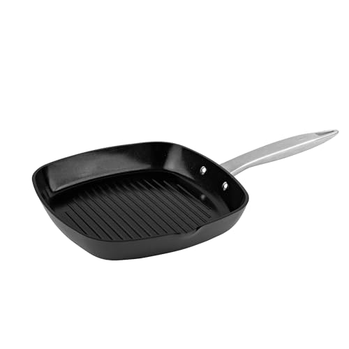 Zyliss Non-Stick Ultimate Pro Ceramic Grill Pan 26cm, Griddle Pan, Long Lasting Recycled Aluminium, Induction Hob Suitable, Oven Safe, PFAS Free, 10 Year Guarantee