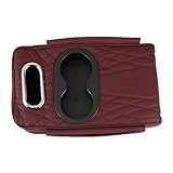 Hihaha Auto Mittelkonsole Abdeckung Armlehnen Abdeckung Multifunktional 34x19x7cm / 13.39'x7.48'x2.76' Schwarz Dunkelrot Nappa Leder Schaumstoff