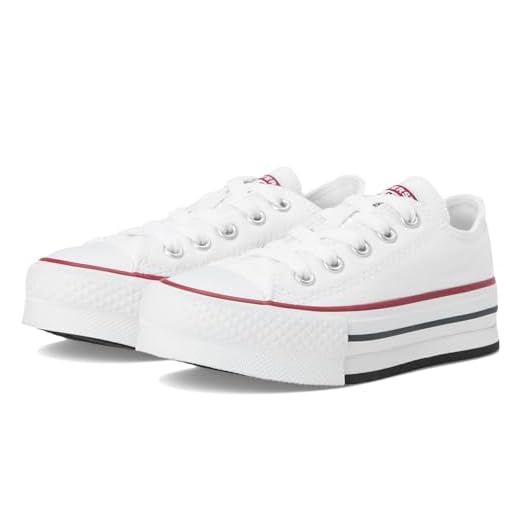 Converse Boy's Chuck Taylor All Star Eva Lift Platform (Little Kid), White/Garnet/Navy 2, 11
