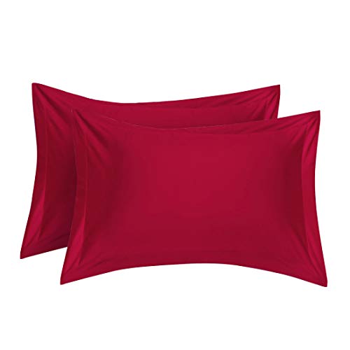 uxcell Pillow Shams Oxford Pillow Cases Egyptian Cotton 300 Thread Count Solid/Plain Pattern Set of 2 Queen(20