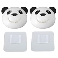Dsacxixai 2Pcs Coat Hooks Self Adhesive Hooks,Coat Hooks Wall Mounted, Cute Self Adhesive Hooks, Animal Wall Hooks Stick on for Towels, Key, Backpacks, Hats (White Panda)