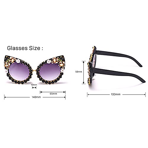 Oversized Diamond Sunglasses Women Rhinestone Cat Eye Sunglasses Vintage Female Sparkling Party sunglasses Eyewear