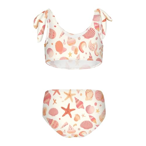 Seashells Different Shapes and Starfish Girl Two Piece Kids Bikini Set Quick-Dry Swimsuit Swimwear Adjustable Strap2