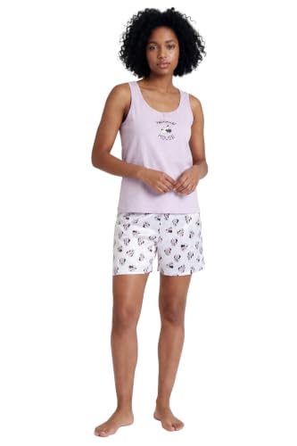 DISNEY Soft Minnie Damen-Pyjama ohne Ärmel, Malve, 38