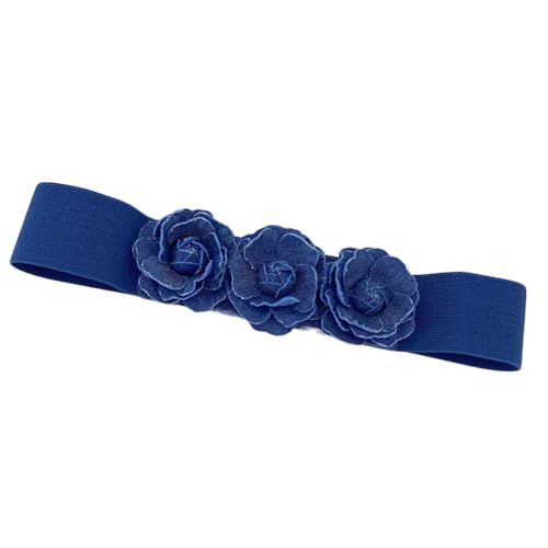 Womens's Elastic Rose-Flower Waist Belts for Stretch Dress Multi Flower Corset Cinch Belt