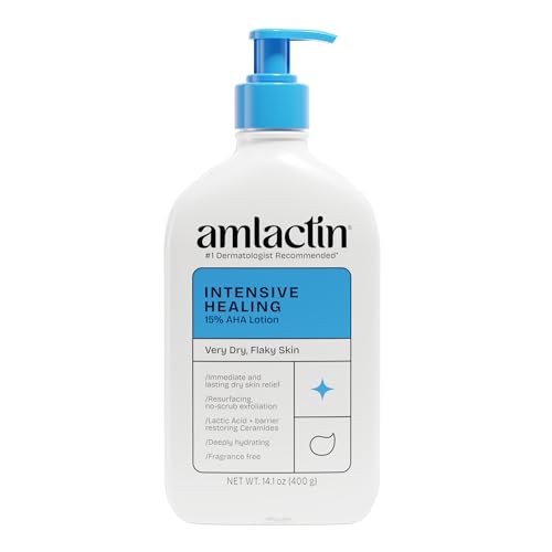AmLactin Rapid Relief Restoring Lotion + Ceramides, 14.1 Ounce with Pump, Paraben Free