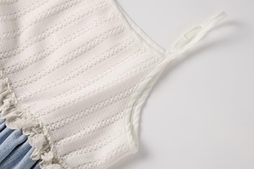 Girls Dresses Summer Sleeveless Boho Lace Tiered Sundress Floral Cami Dress3