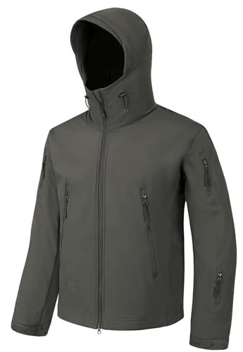 Image of Men's Softshell Jacket Fleece Windproof Waterproof Thermal Tactical Coat Outdoor Jacket Hiking Camping