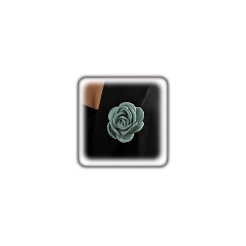 Image of Handmade Camellia Flower Boutonniere Stick Brooch for Women Bohemia Fabric Floral Lapel Pin Stylish Vintage Pin Corsage for Women Jewelry Gifts