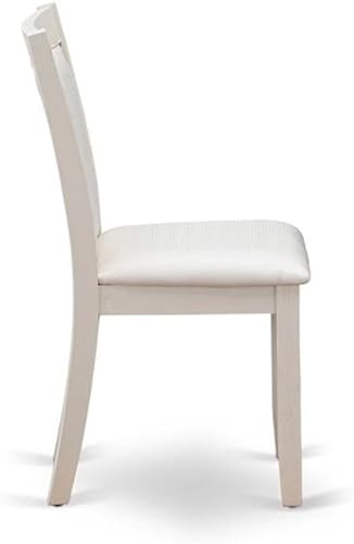 Miniatura 6 de East West Furniture MZC0T01 Monza Parson - Sillas de comedor tapizadas de tela de lino crema, juego de 2, lino cepillado blanco