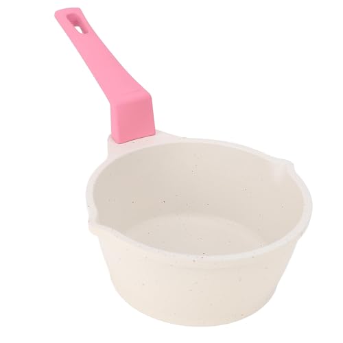 Petite poêle à huile chaude, avec revêtement antitique en pierre Maifan, pour faire fondre le beurre de lait, nourriture pour bébé (blanc)