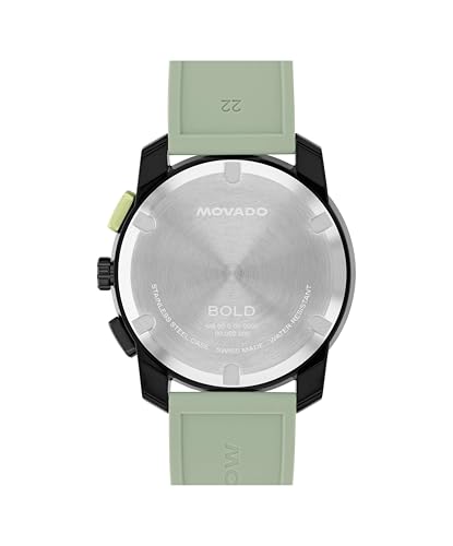 Movado Bold Men's Watch - Swiss Quartz Chronograph, Silicone Strap,Tachymeter Bezel - Modern, Sporty Luxury Fashion Timepiece for Him - 43.5mm3