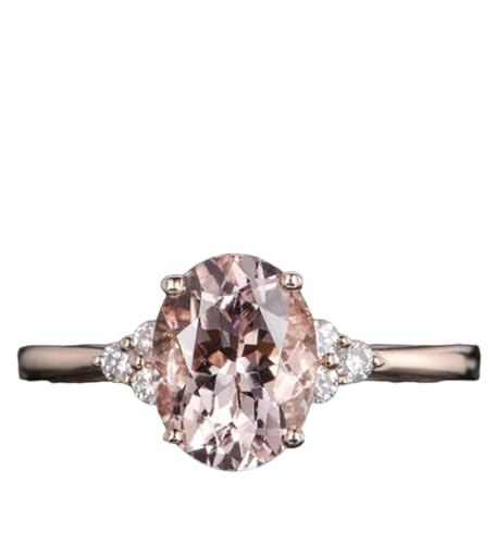 Elegant Ring Pink Gemstone w Sidestones