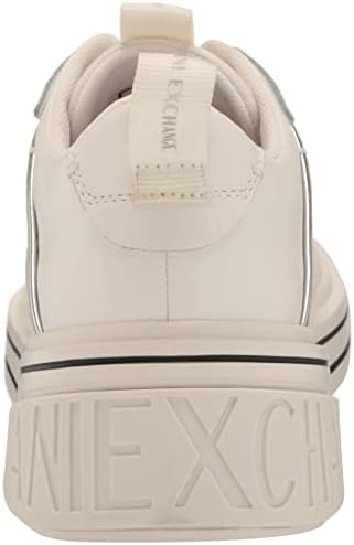 A | X ARMANI EXCHANGE Women's Rock Sneakers, White + Silver, 7 | Image 2
