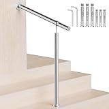 NArra Stainless Steel Handrail Outdoor Steps,80cm/31.5in Indoor Exterior Hand Rail Kit for 1-2 Steps,Transitional Hand Support Railing for Kids,Seniors,Pregnant,Porch & Deck Safety Stair Rails