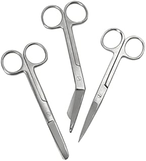 Safety First Aid Q2319PK3 Assorted Stainless Steel Nursing/Lister Scissors (pack of 3)