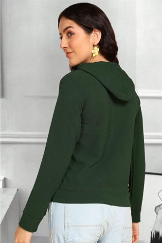 Image of POPWINGS Casual Solid Hooded Pocket Sweatshirt for Women || Women Sweatshirts Casual Wear ||Stylish Western Winter Wear Sweatshirts for Women