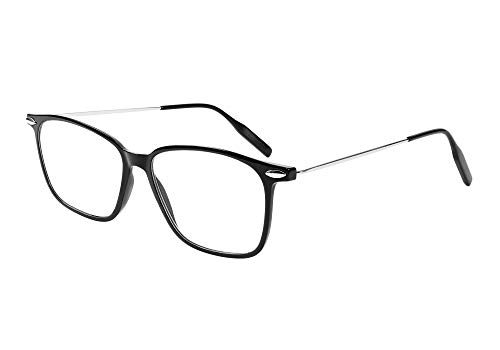 FEISEDY Ultra-Thin Reading Glasses Anti-Blue Light Readers Square Thin Eyeglass with Compact Case B4007
