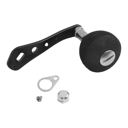 NiuLumea Mango de carrete de aleación de aluminio con revestimiento antideslizante de EVA para carretes Daiwa y Abu Garcia, opciones de manivela simple y doble, agujero de instalación de 5 x 8 mm