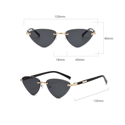 Triangle Rimless Sunglasses Female Suneyeglass Gradient Color UV400 Protection2