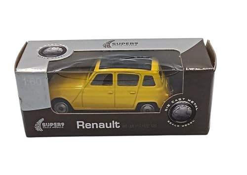 Auto miniatura compatible Renault 4L amarillo 1:64 miniatura 2