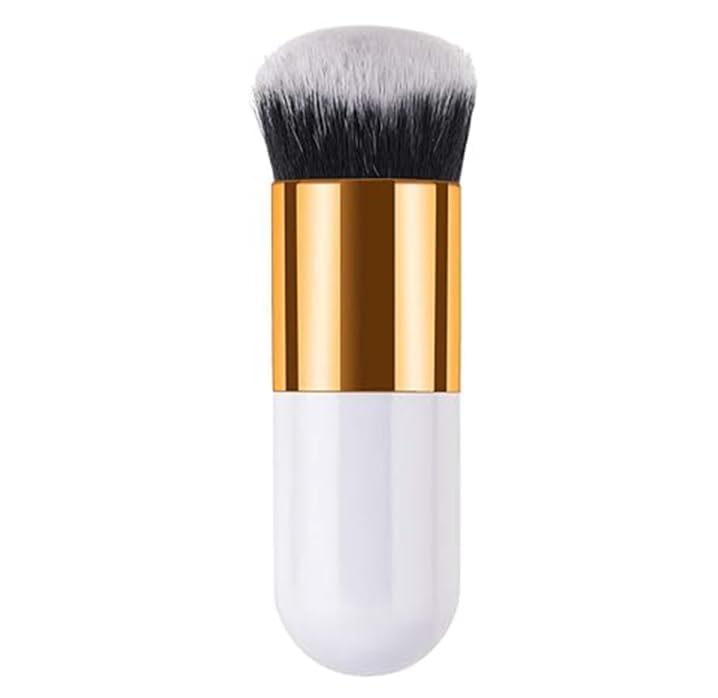 KIRA Professional Makeup Brush, Single Handle Large Round Head Soft Foundation Face Powder Brush Blush Brush BB Cream Brush Cosmetics Make Up Tool (White)