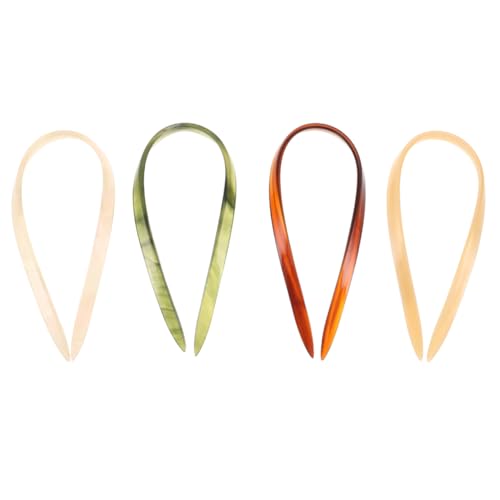FRCOLOR U Shape Hair Pins 4 pack Acetate French Pins for Women Bun Styling Tool for Updos Elegant Hair Accessories for Daily Wear Parties and Weddings 4.13 X 1.96 X 0.19 in image 4