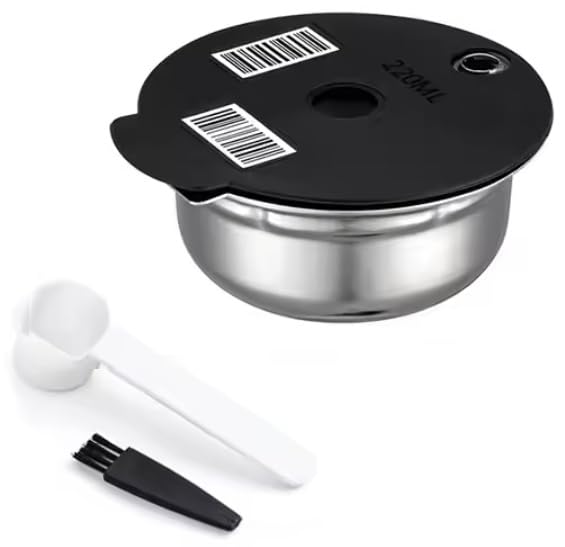 Reusable Coffee Capsules, Compatible with Bosch Tassimo Machines, Refillable Coffee Filters Coffee Pods K-Cups Coffee Accessories Complete Kit (SS220ml) โ image 1