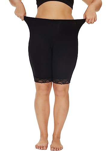 Plus Size Slip Shorts for Women Soft Modal Short Leggings Lace Shorts Under Dresses Mid Thigh Leggings Pants4