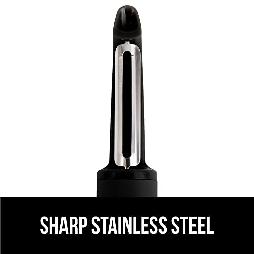 GORILLA GRIP Patented BPA-Free Sharp Stainless Steel Swivel Vegetable Peeler, Comfortable Handle Potato Peelers, Smooth Peeling, Peel Carrots Apple, Includes Blade Cover, Kitchen Tool, Black - Image 4