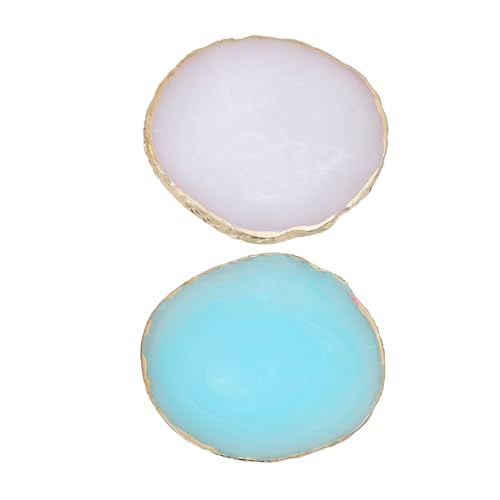 HONMEET Unique Nail Art Painting Pallet 2pcs Nail Polish Mixing Pallets for Home Salon