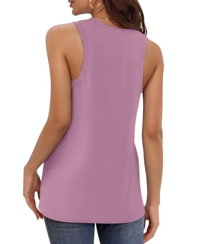 KKJ 3 Pack Womens Tank Tops Workout Summer Vacation Outfits V Neck Loose Sleeveless Blouse Casual Shirts Fall Fashion Clothes