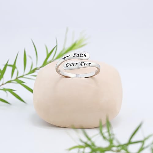 925 Sterling Silver Inspirational Adjustable Rings - Personality Encouragement Jewelry Gift For Women3