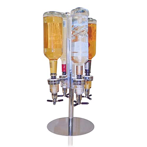 Estante de vino metálico libre de pie 4 cabezas 24.5x24.5x51 cm miniatura 2
