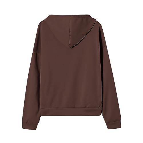 OIOLOYJM Zipper Hoodies for Women Long Sleeve Oversized Sweatshirts Y2k Drawstring Soft Jacket 2025 Fall Fashion with Pockets