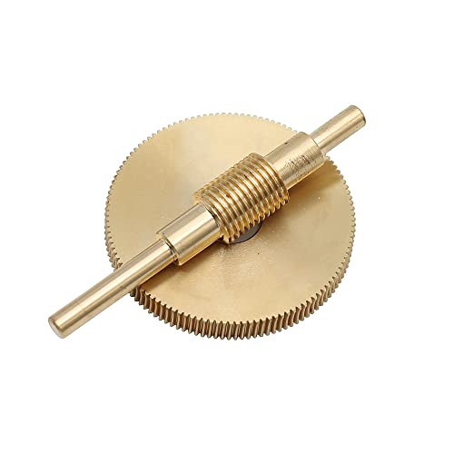 Image of Brass Worm Gear 120 Teeth 0.4MM 120T 12MM Hole Diameter Gear 1:120 Brass Decelerating Turbine Worm Gear 75MM Worm Rod