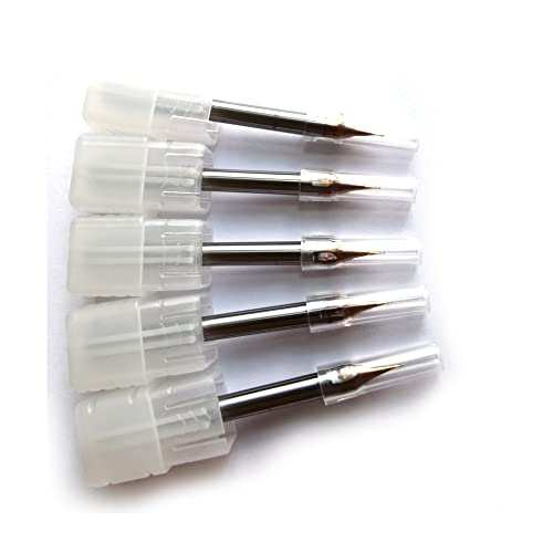 Image of 5pcs 0.4mm Cutting Tools HRC60 2 Flutes Micro Grain Tungsten Carbide Flat End Mill CNC Milling Cutters Router Bits