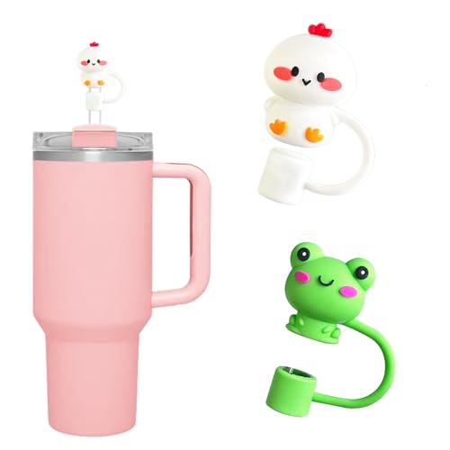 WELTAZ 2 Pack Straw Covers Cap Compatible with Stanley 14oz&20oz&30oz&40oz Tumbler,Straw Topper,Tumbler Straw Cover,Cute Cover For Stanley Straw 10mm