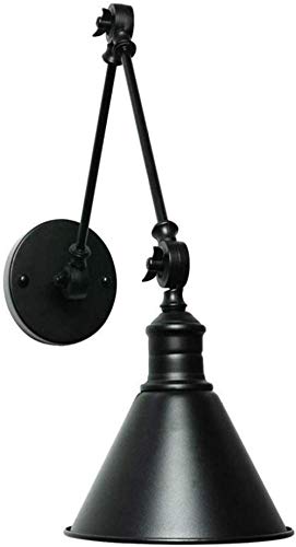 Preisvergleich Produktbild Nideyudaye Industrielle Retro- Schwingenwandlampeneisenschwarzwippen...