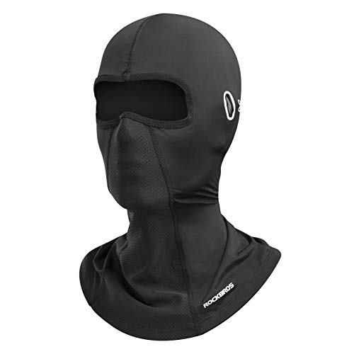 ROCKBROS Ski Mask for Men Summer Cooling Balaclava Face Mask Neck Gaiter Breathable Motorcycle Cycling Black