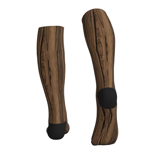 Wood Grain Print Mens Tube Socks,Womens Running Socks,Sport Compression Socks For Men And Women3