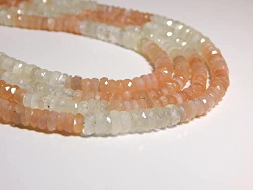 Perles de lune heishi facettées 5x4.5mm authentiques en fil de 9 pouces pour enfilage créatif