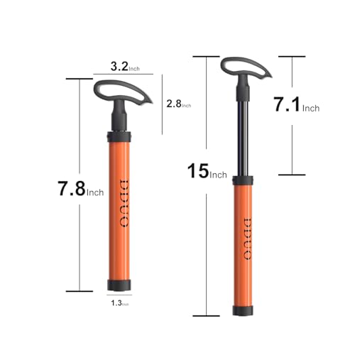 DDUO Tragbare Ballpumpe, Luftpumpe mit Nadel, Düse, Verlängerungsschlauch für Basketbälle, Fußball, Volleyball, Rugby, Fast Air Inflator (Orange Pro)