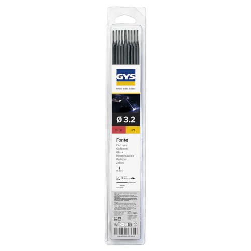 GYS - ELECTRODES fonte Ø 3, 2 - Blister de 9 - CONSOMMABLE Soudure Arc/MMA - Toutes positions- (+) A L'electrode - Amorcage Des 40V