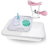 Contact Lens Cleaner Tray Scleral Lens Inserter with Contact Lens Solution Lens Care Kit for RGP/OK/Hard Lens Eye Wash Cup, Portable Eye Washer Cleaner Kit Silicone Air Pressure Eye Cleaning Cup -  eagosion