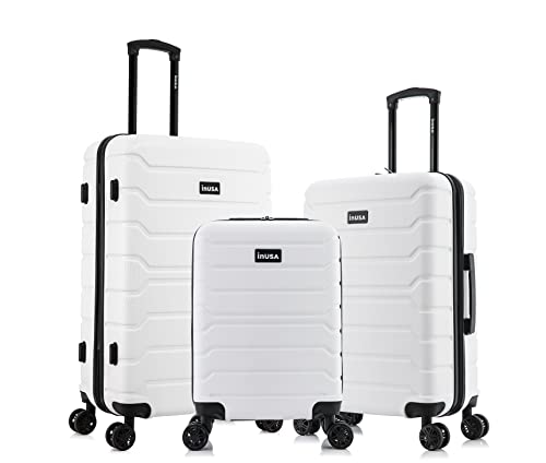 Image of InUSA TREND 3-Piece Hardside Spinner Luggage Set 20 /24 /28in Durable White